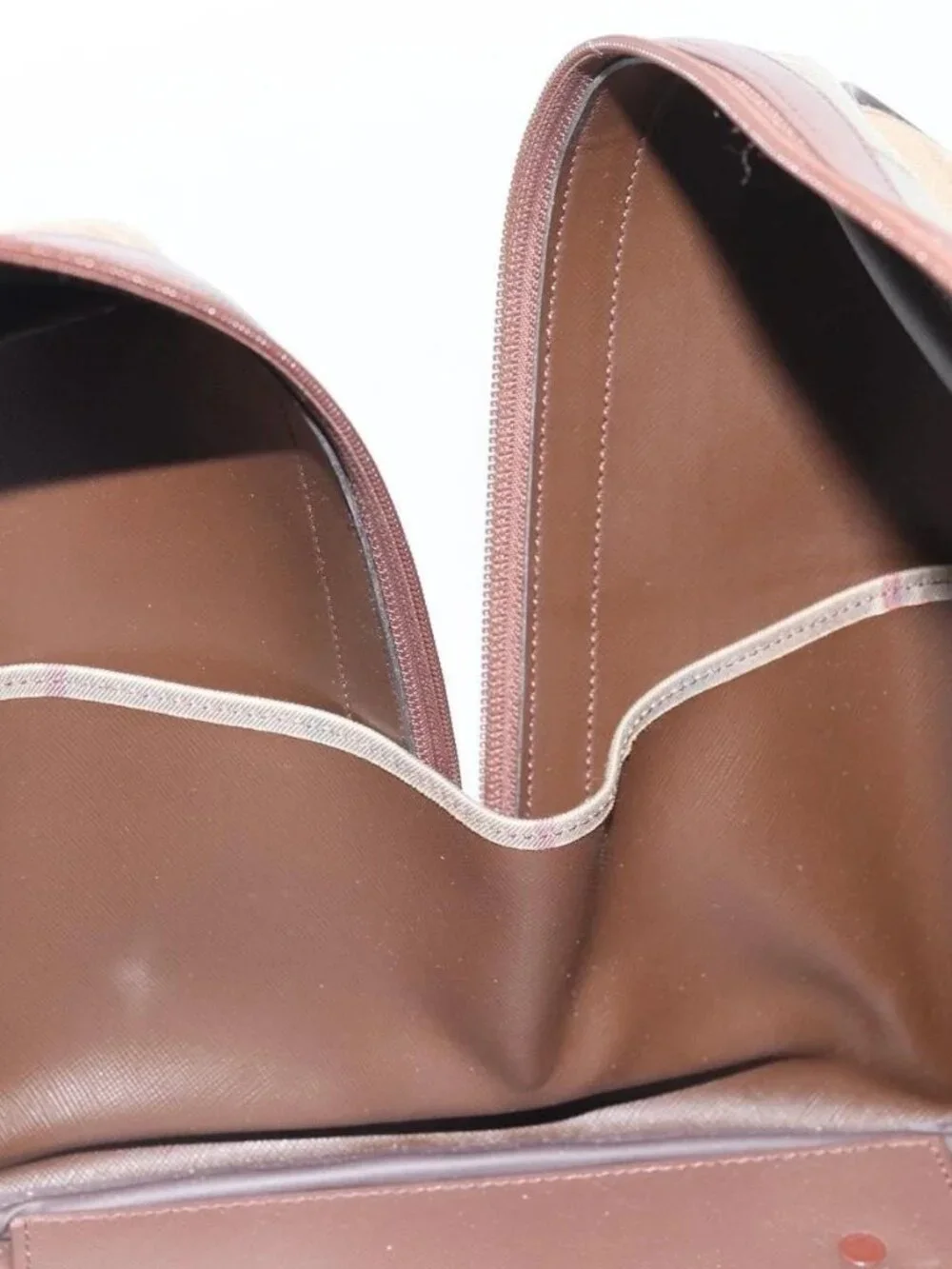 Burberrys Nova Check Boston Bag Canvas Beige Gold - Picture 12 of 16